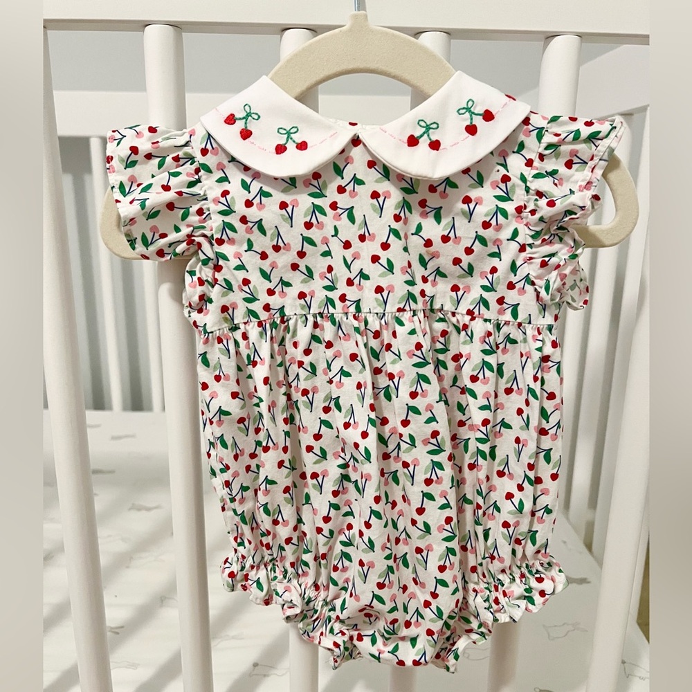 Little English cherry embroidered bubble